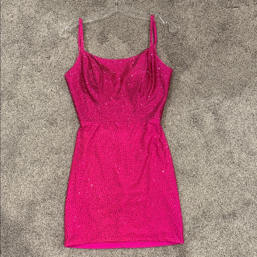 Cocktail Pink Sequin Mini Dress